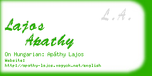 lajos apathy business card