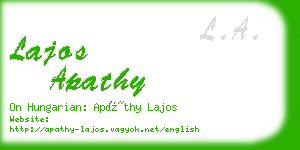 lajos apathy business card